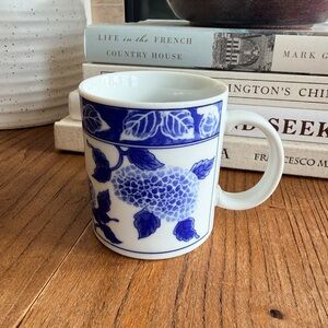 Blue and White Floral Coffee Mug | Hydrangeas | Nancy Meyers | New England